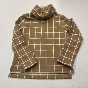 J. Crew Beige Knit Fleece Crewel Neck Pullover Top Size Small